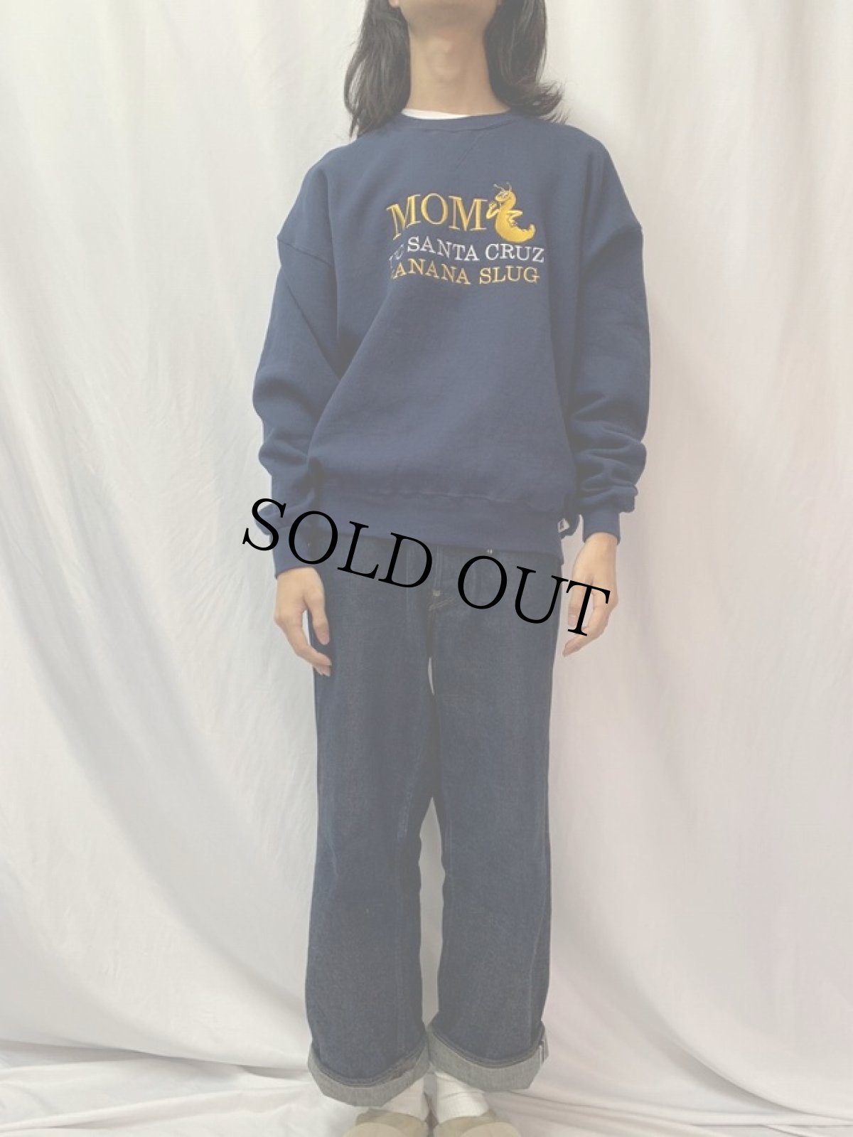画像2: 00's "MOM UC SANTA CRUZ BANANA SLUG" 刺繍スウェット XL (2)