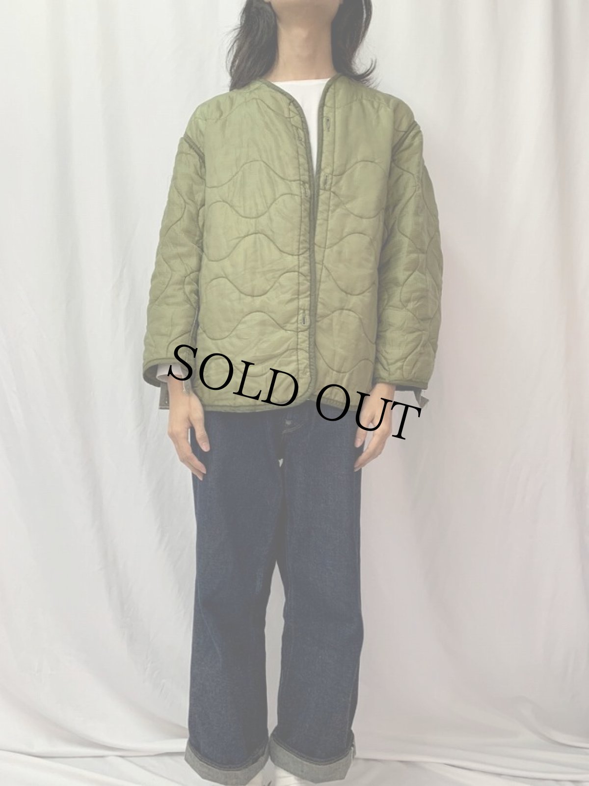 画像2: 80's U.S.ARMY キルティングライナージャケット LARGE (2)