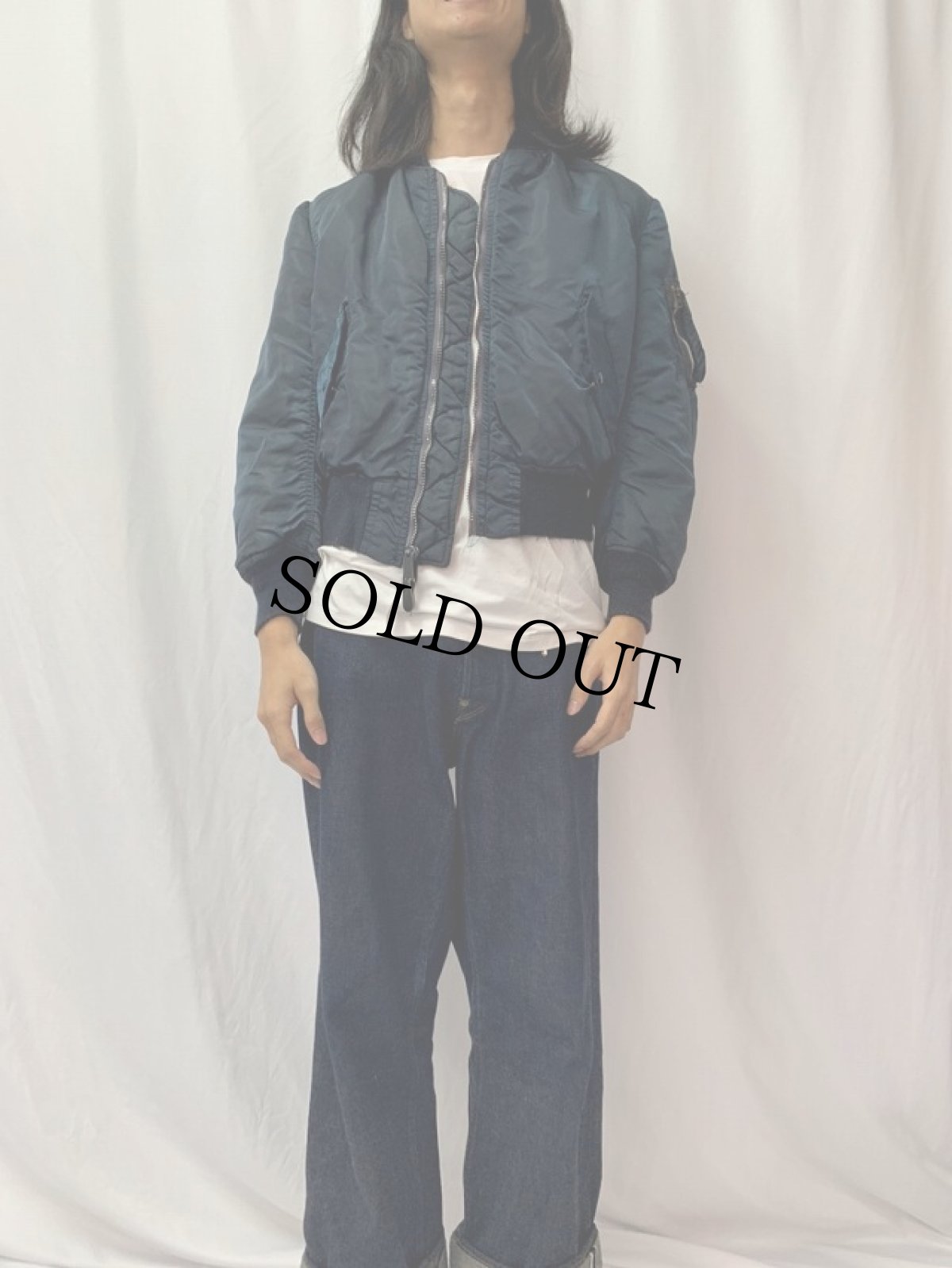 画像3: 民間品 ALPHA INDUSTRIES,INC. MA-1 フライトジャケット NAVY SMALL (3)