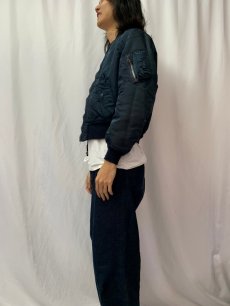 画像4: 民間品 ALPHA INDUSTRIES,INC. MA-1 フライトジャケット NAVY SMALL (4)