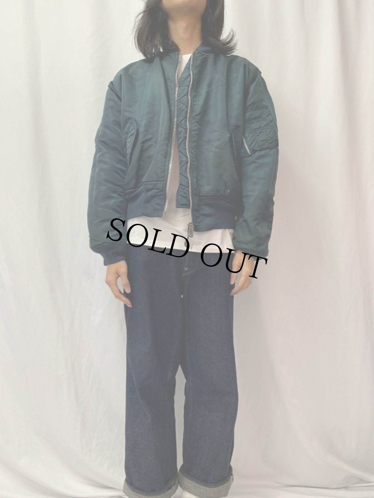 画像3: 90's Schott Bros. inc. 民間用 MA-1 フライトジャケット NAVY LARGE (3)