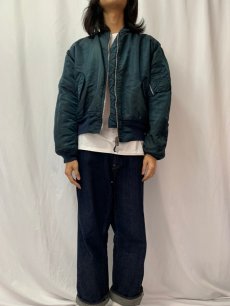 画像3: 90's Schott Bros. inc. 民間用 MA-1 フライトジャケット NAVY LARGE (3)