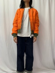 画像6: 90's Schott Bros. inc. 民間用 MA-1 フライトジャケット NAVY LARGE (6)