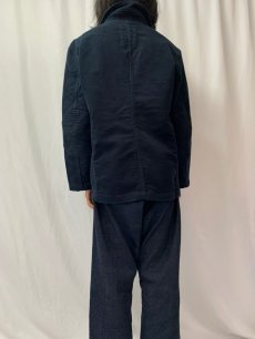 画像4: BILLY REID ダブルブレスト エルボーパッチ付き コットンカバーオール NAVY L (4)