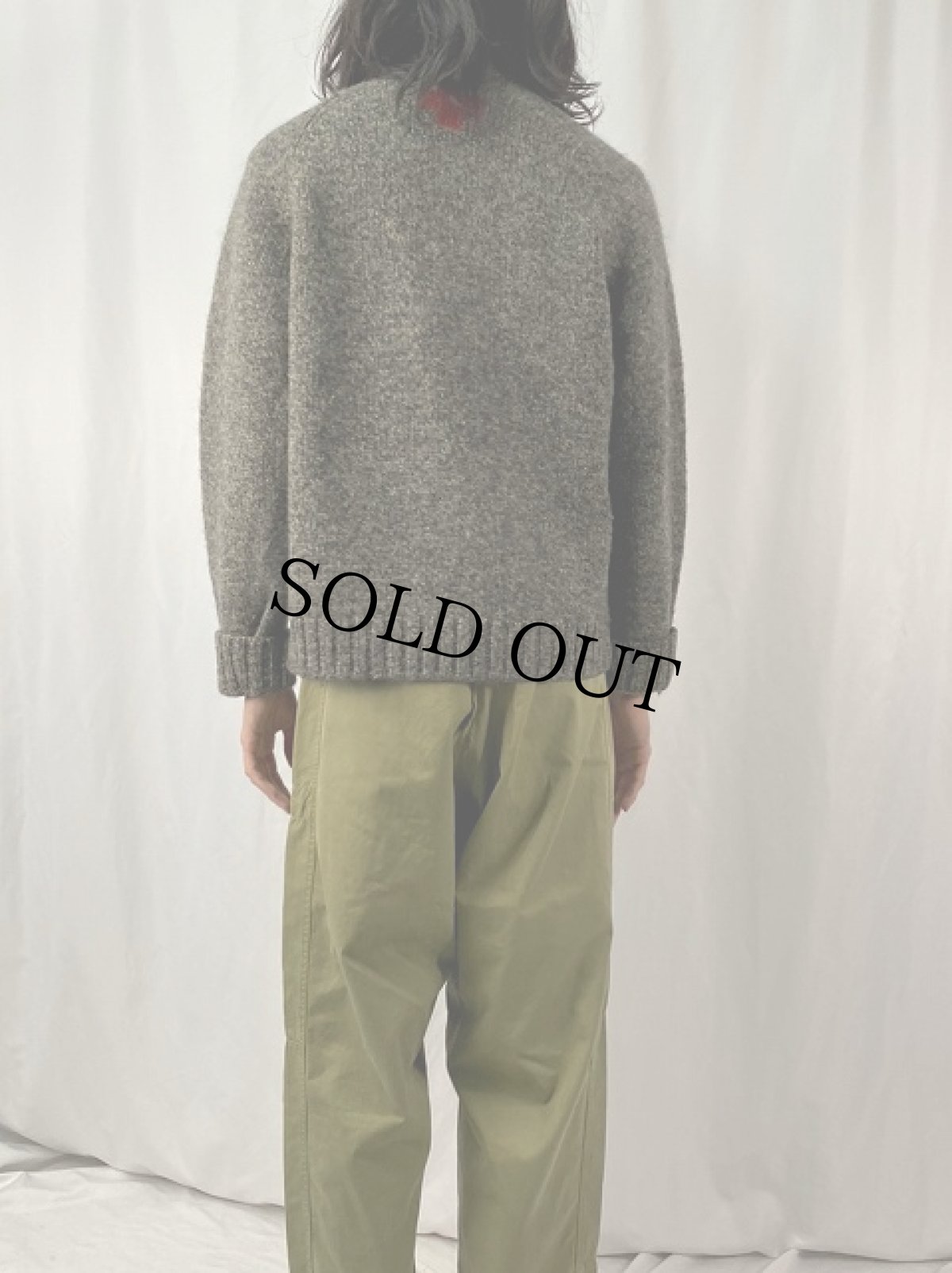 画像4: ABERCROMBIE&FITCH レッドクロス柄 ウールニットセーター M (4)