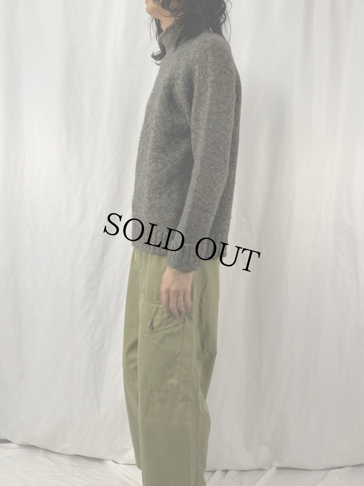 画像3: ABERCROMBIE&FITCH レッドクロス柄 ウールニットセーター M (3)