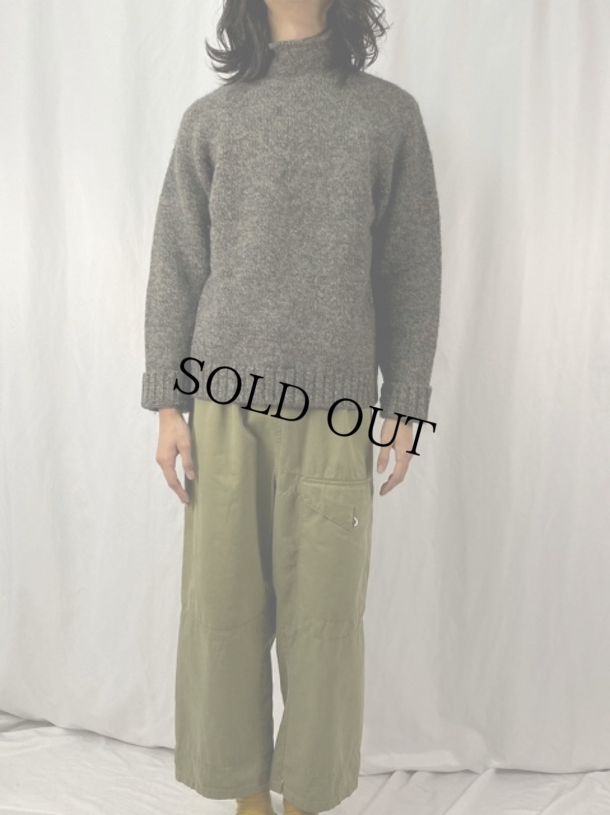 画像2: ABERCROMBIE&FITCH レッドクロス柄 ウールニットセーター M (2)