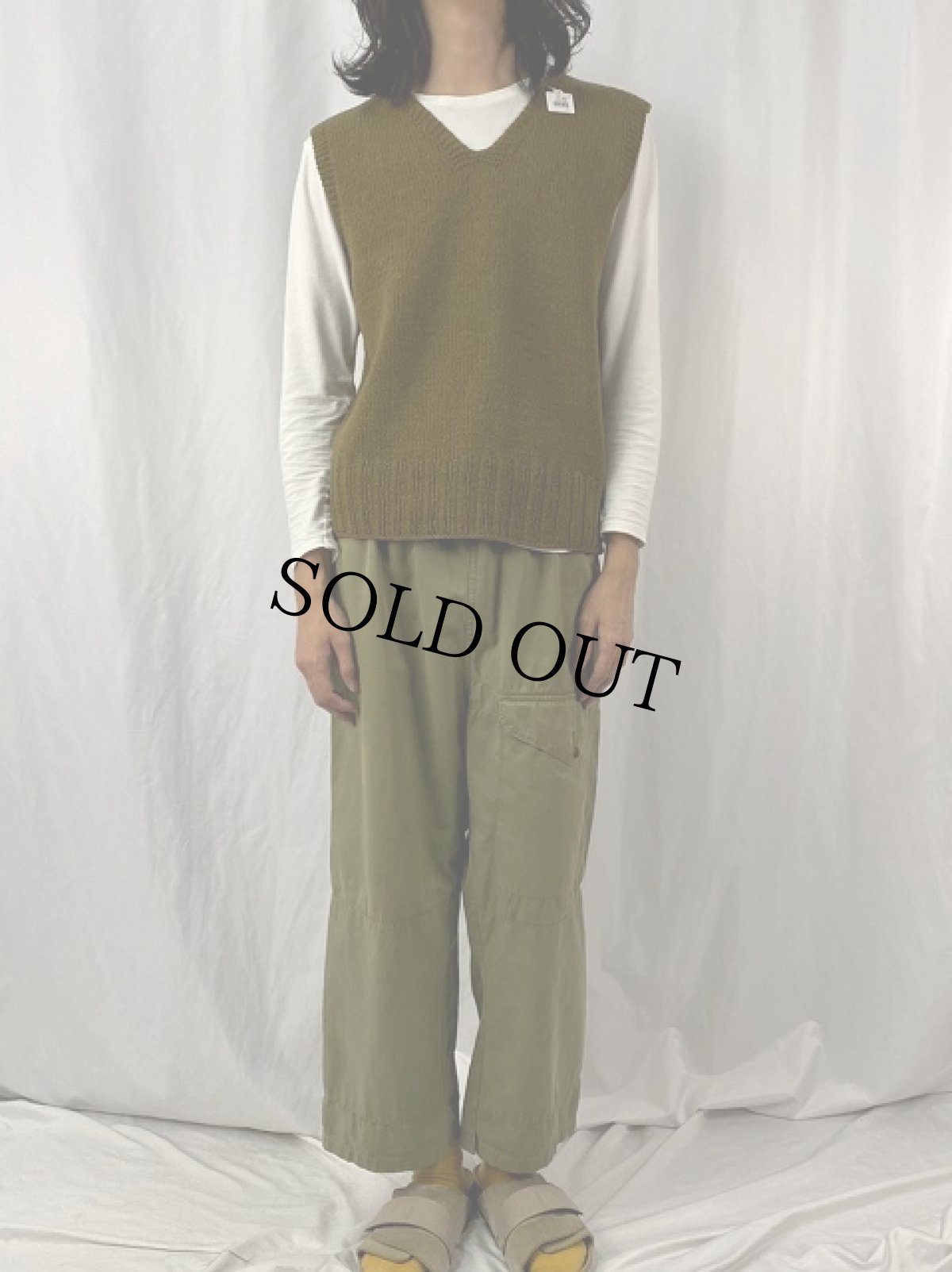 画像2: 40's AMERICAN RED CROSS ウールニットベスト (2)