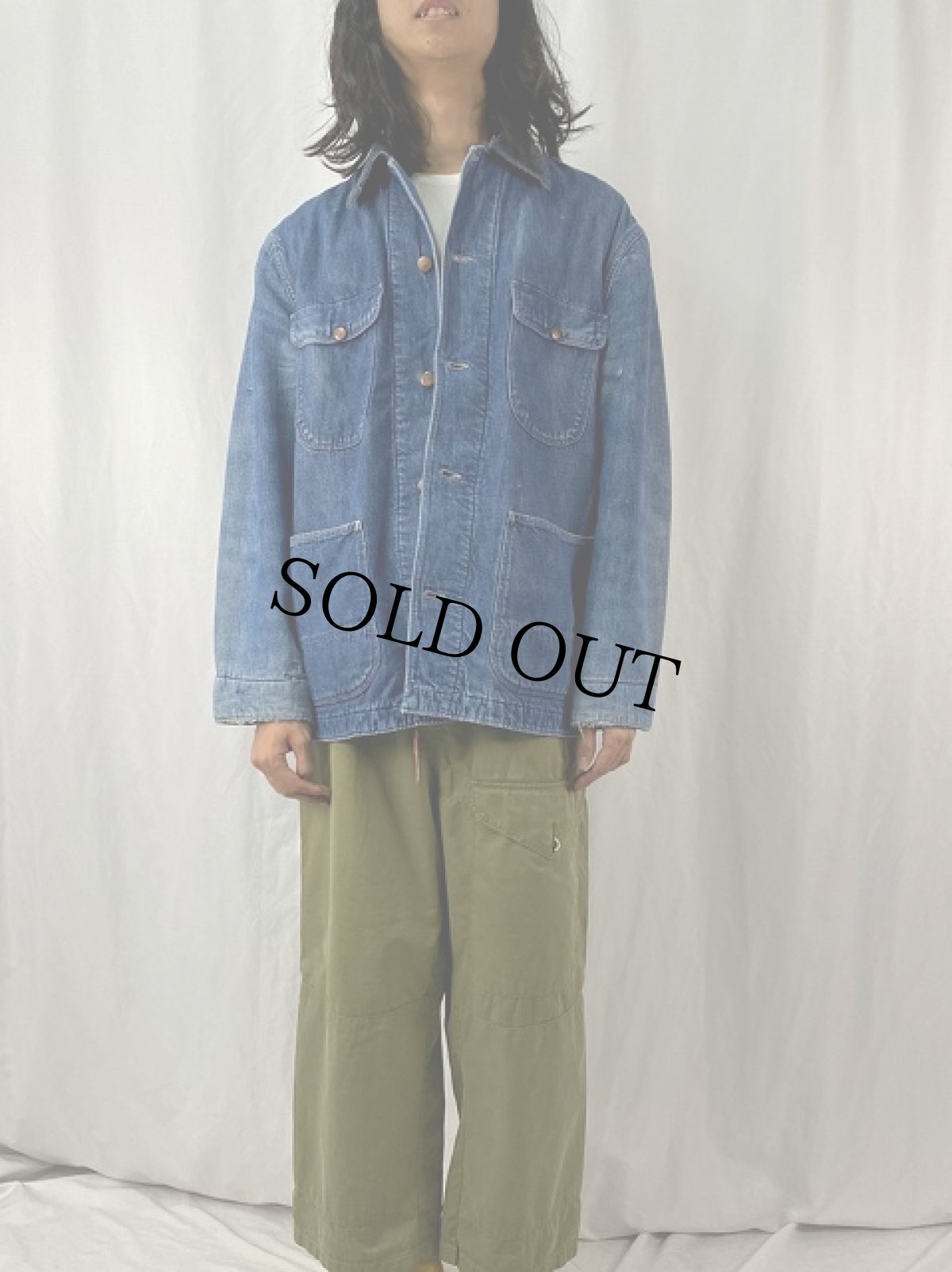 画像2: 60〜70's BIGMAC 襟コーズ デニムカバーオール (2)