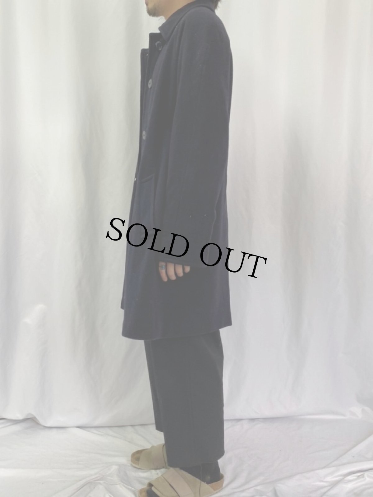 画像3: 80's MARLO COLLECTION ステンカラーコート BLACK (3)