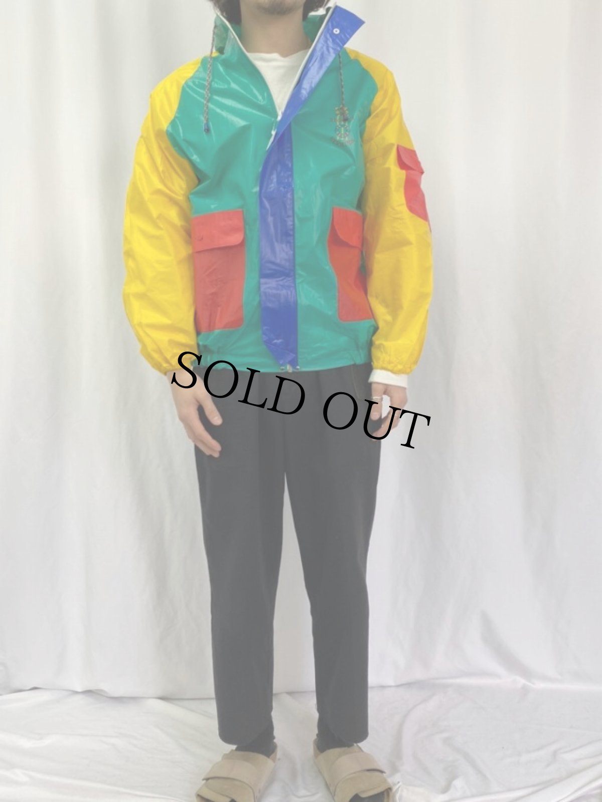 画像2: "REGATTA BERMUDA" 切り替えデザイン PVCレインパーカー S (2)