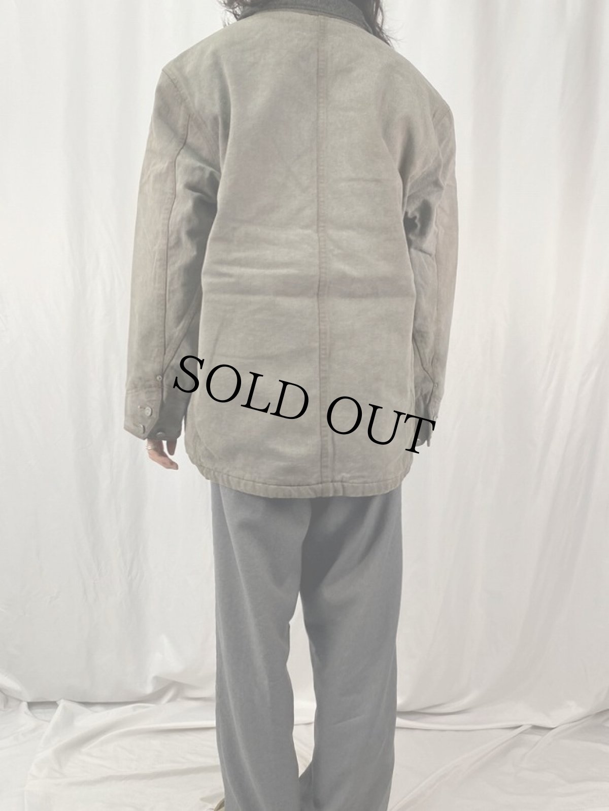 画像4: 90's Calvin Klein USA製 ブランケットライナー デニムハンティングジャケット L (4)