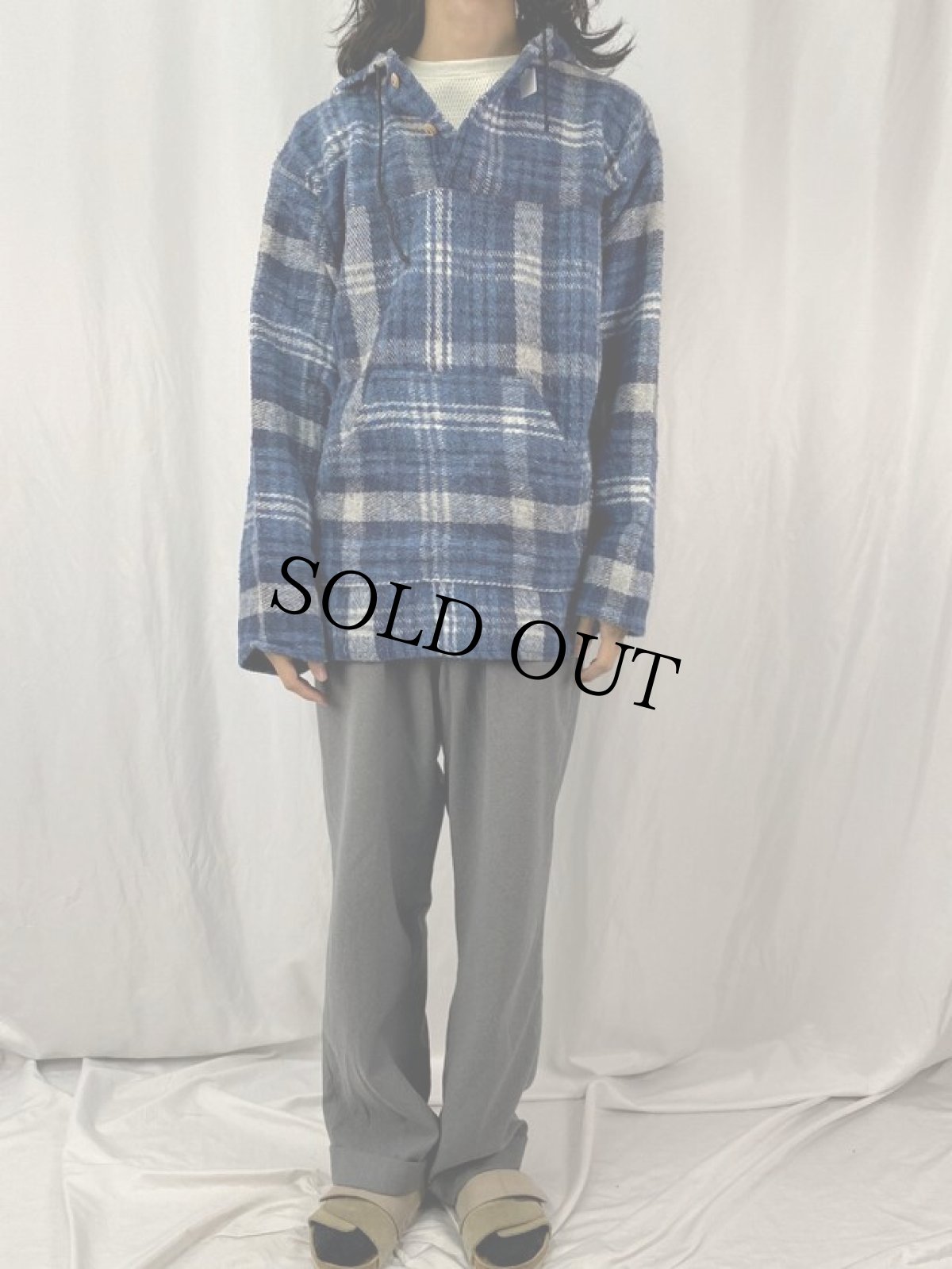 画像2: SOUTHERN EXPOSURE チェック柄 プルオーバーパーカー L (2)
