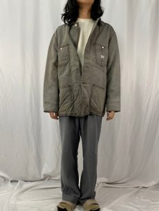 画像2: 90's Calvin Klein USA製 ブランケットライナー デニムハンティングジャケット L (2)