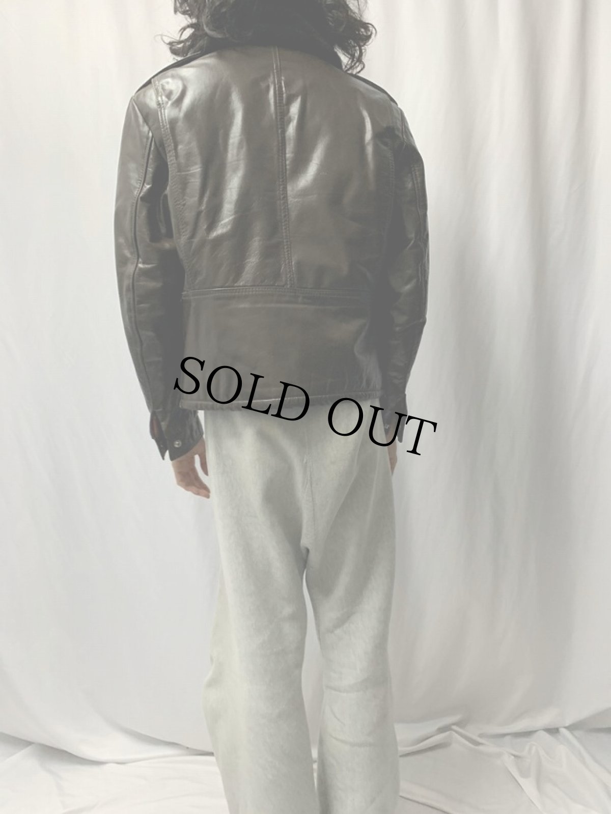 画像4: 70〜80's Sears 襟ボア フェイクレザージャケット (4)