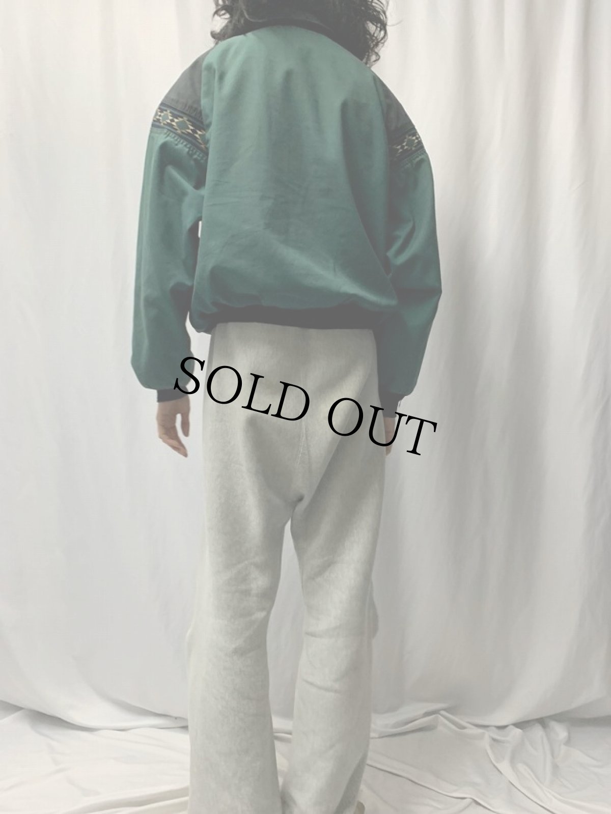 画像4: 80〜90's CANYON GUIDE USA製 ネイティブ柄切り替え ジップジャケット L (4)