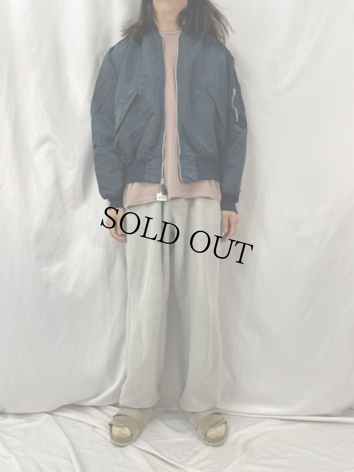 画像3: 民間品 ALPHA INDUSTRIES,INC. MA-1 フライトジャケット NAVY LARGE (3)