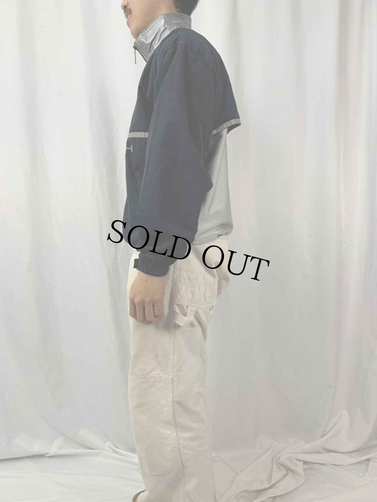 画像3: 90's CAP "GP TECH" ハーフジップナイロンジャケット L (3)