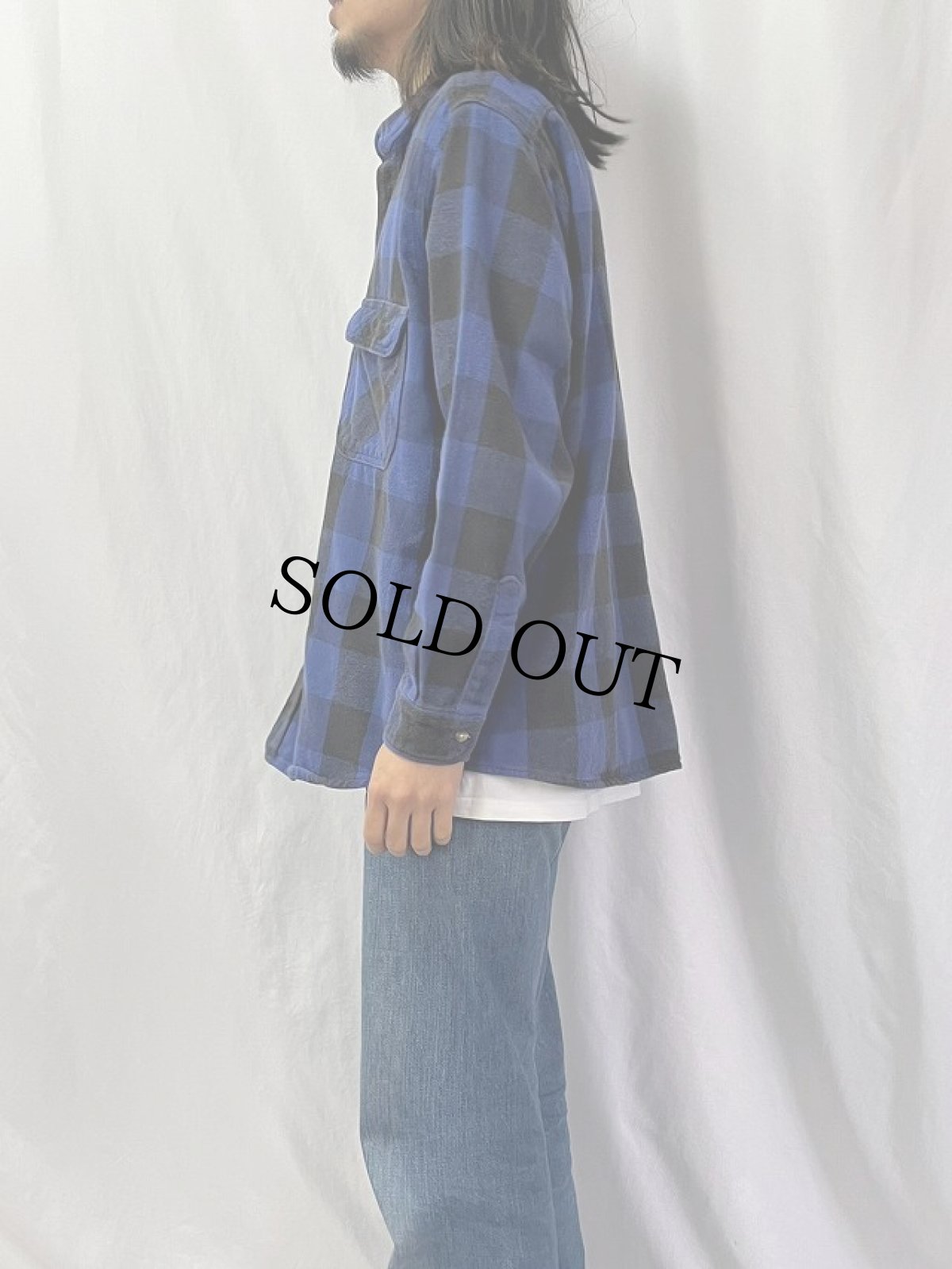 画像3: 90's FIVE BROTHER チェック柄 ヘビーネルシャツ XL (3)