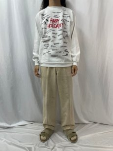 画像2: 90's USA製 "HAPPY HOLIDAYS!!" 発泡プリントスウェット XL (2)