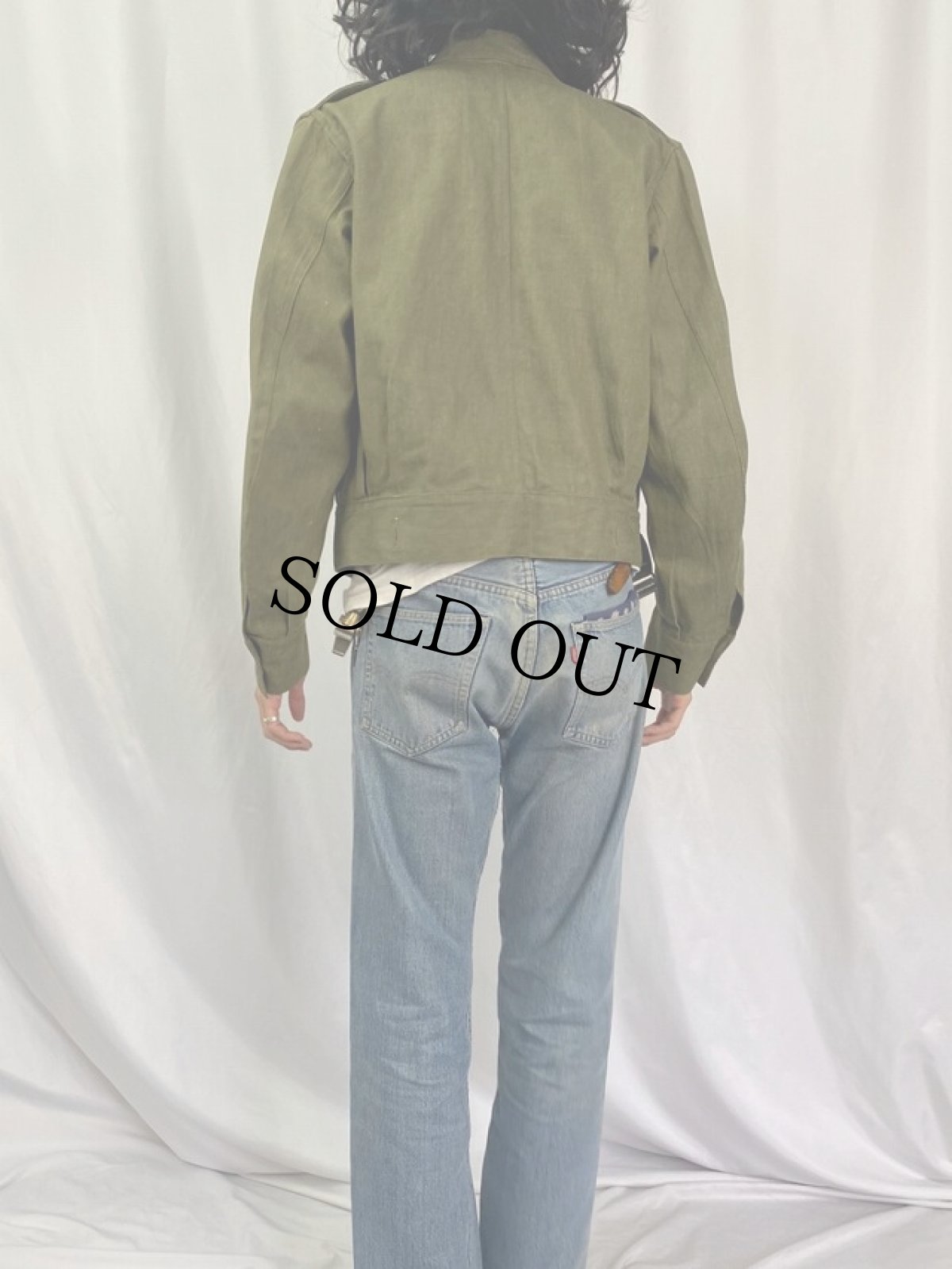 画像4: 50's BRITISH ARMY グリーンデニム BATTLEDRESS JACKET 7 (4)