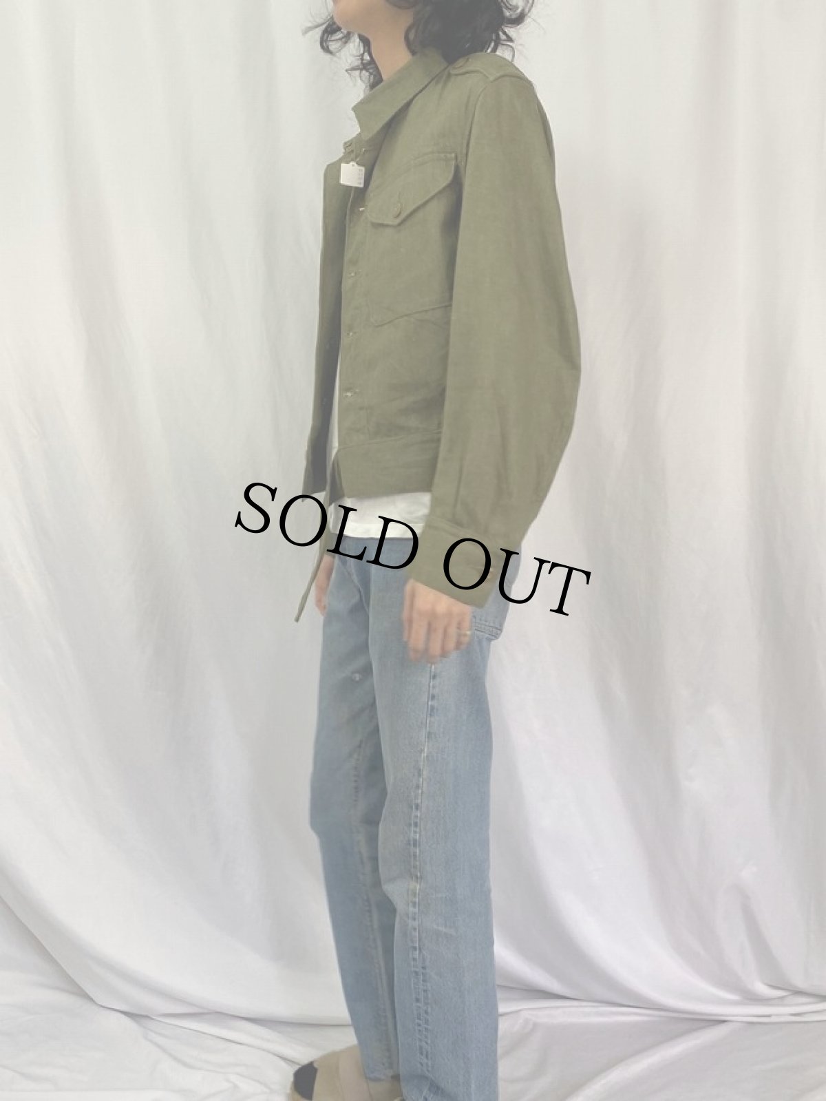 画像3: 50's BRITISH ARMY グリーンデニム BATTLEDRESS JACKET 7 (3)