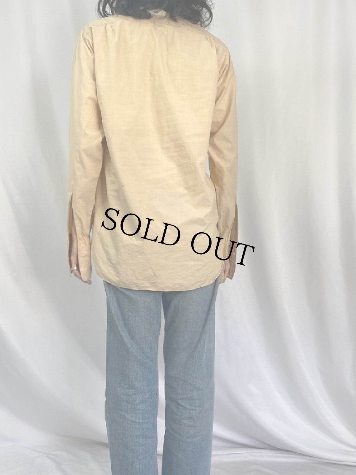 画像4: 30〜40's EAGLE "ダブルカフス×デタッチャブルカラー×マチ付き" ドレスシャツ (4)