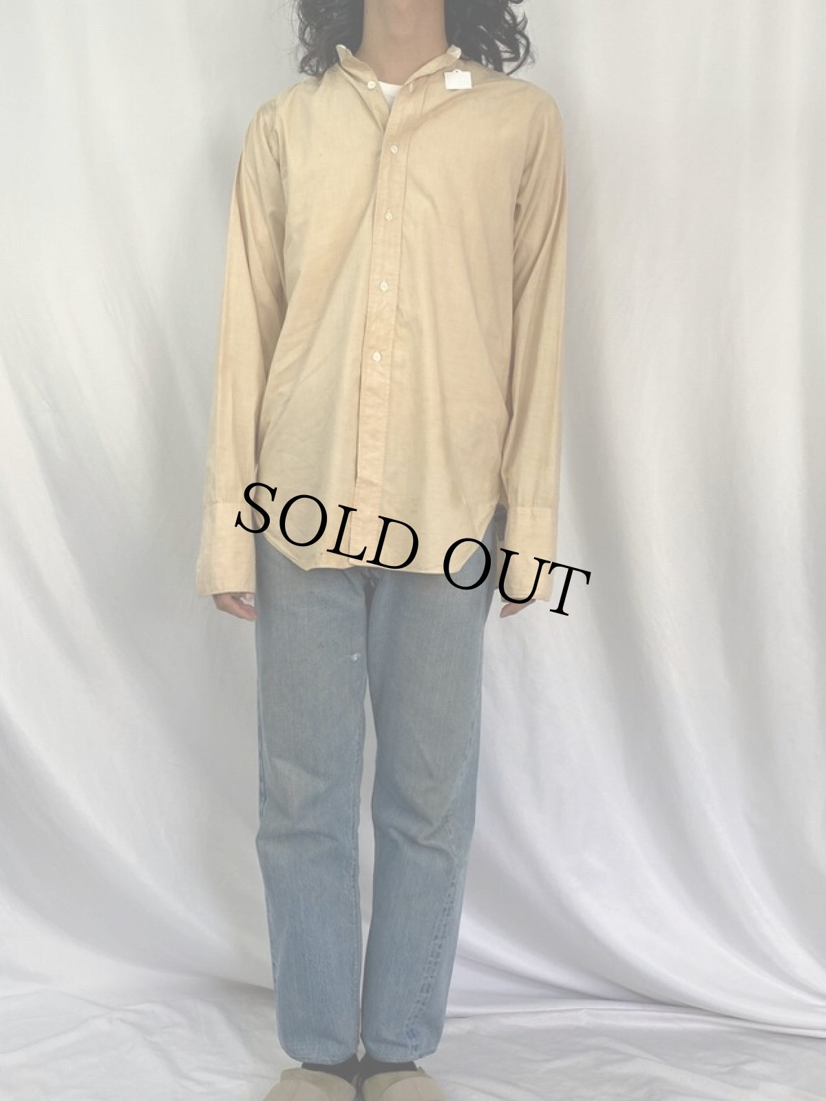 画像2: 30〜40's EAGLE "ダブルカフス×デタッチャブルカラー×マチ付き" ドレスシャツ (2)