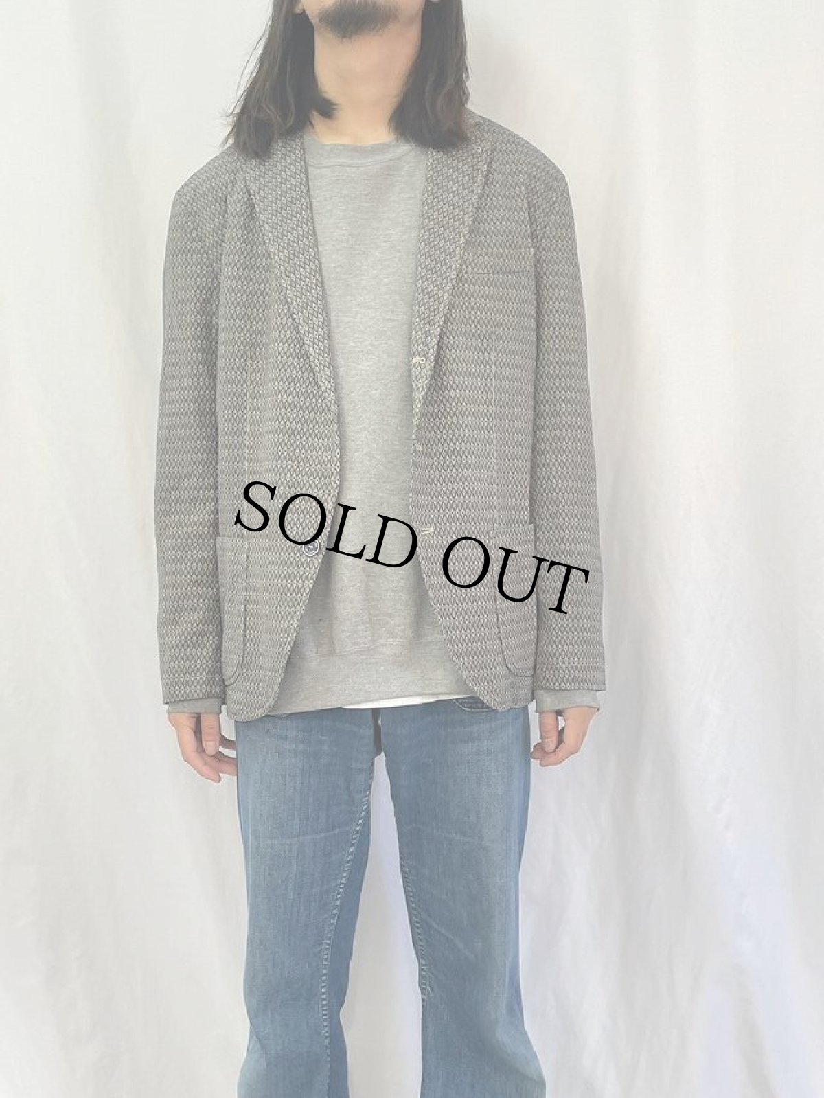 画像2: ITALY製 総柄 コットンテーラードジャケット (2)