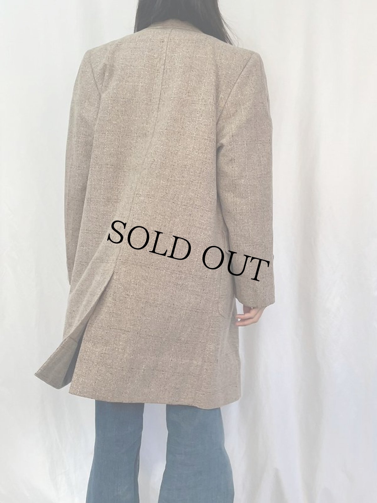 画像4: Adams CLOTHES チェック柄 チェスターコート 38 (4)