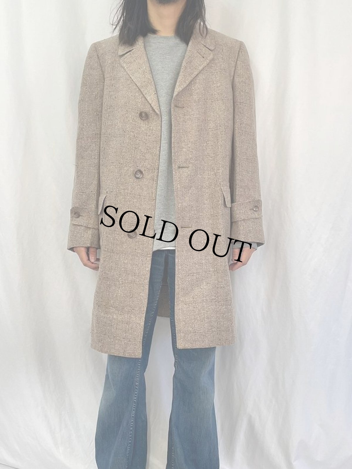 画像2: Adams CLOTHES チェック柄 チェスターコート 38 (2)