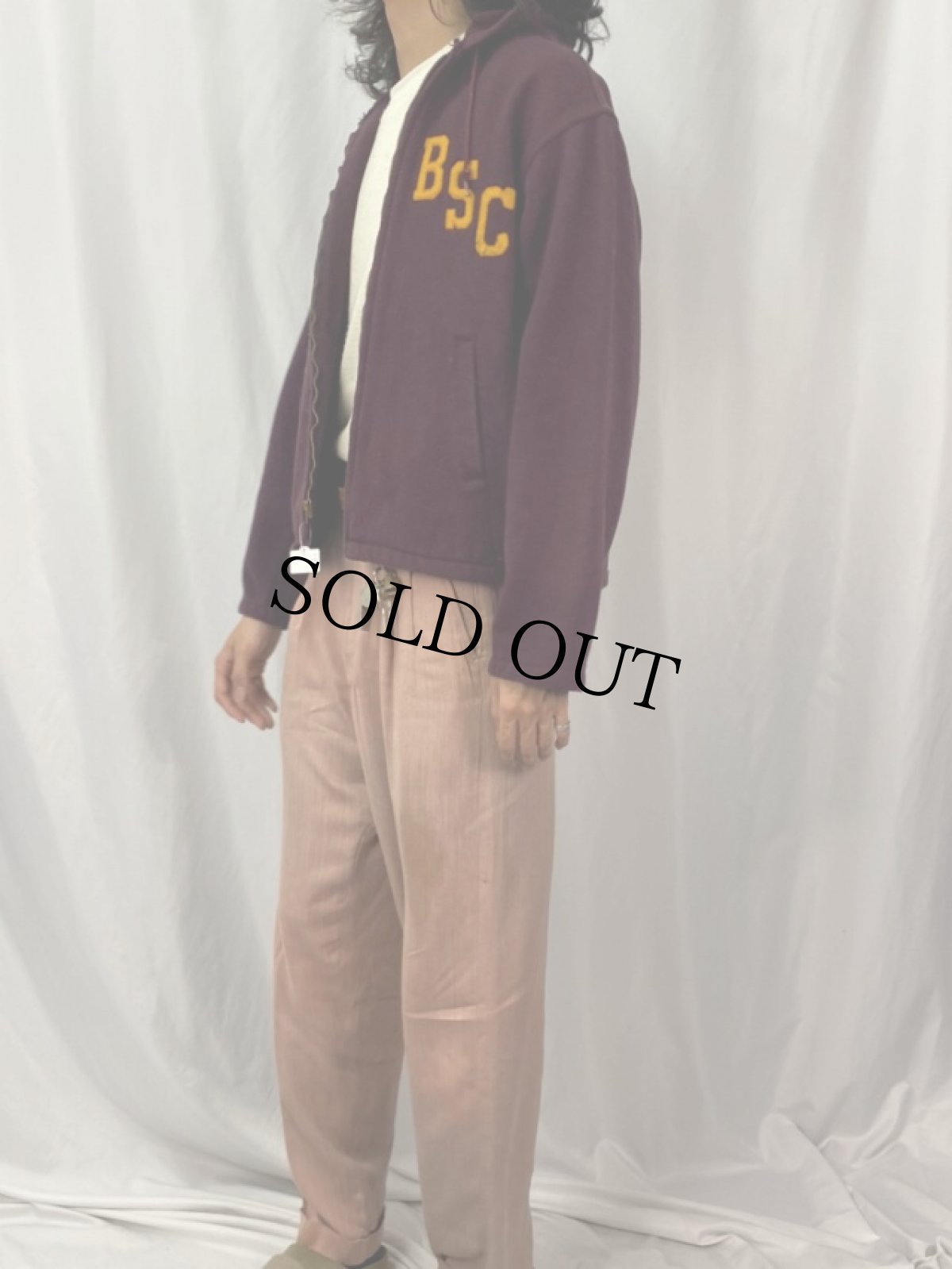 画像3: 60's Champion USA製 C中ランタグ ワッペン付き フルジップパーカー M (3)