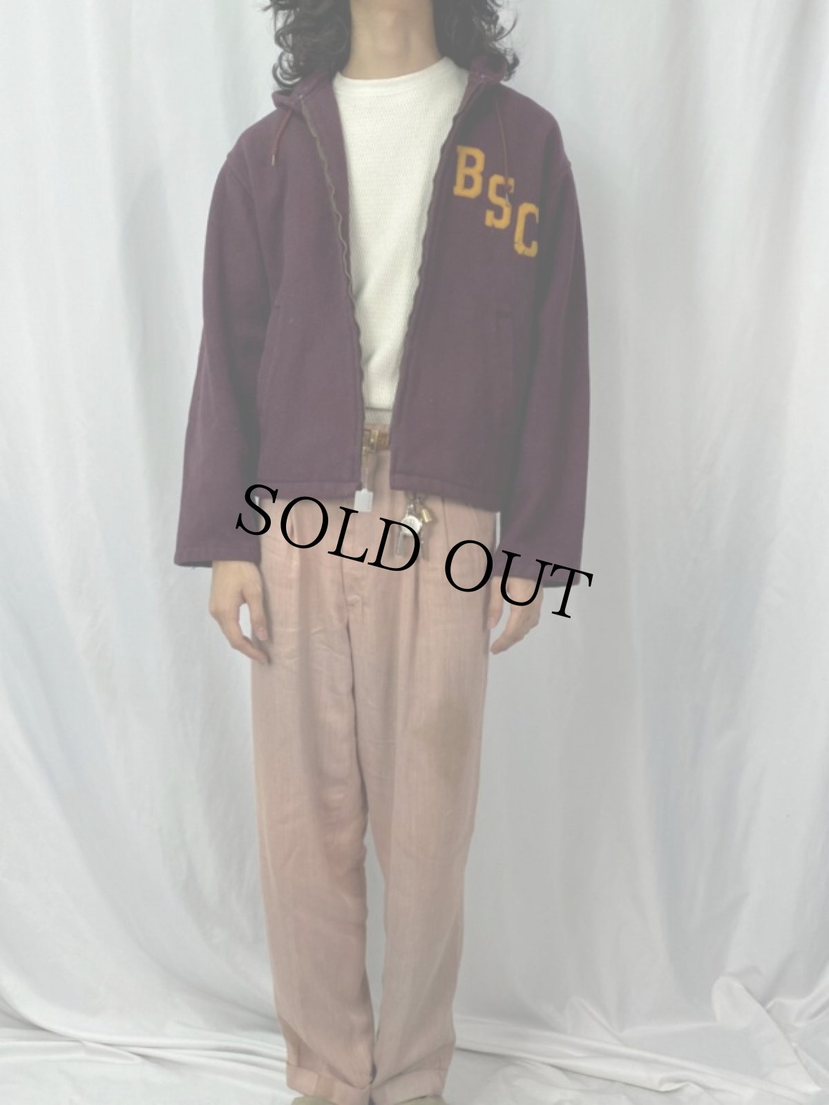 画像2: 60's Champion USA製 C中ランタグ ワッペン付き フルジップパーカー M (2)