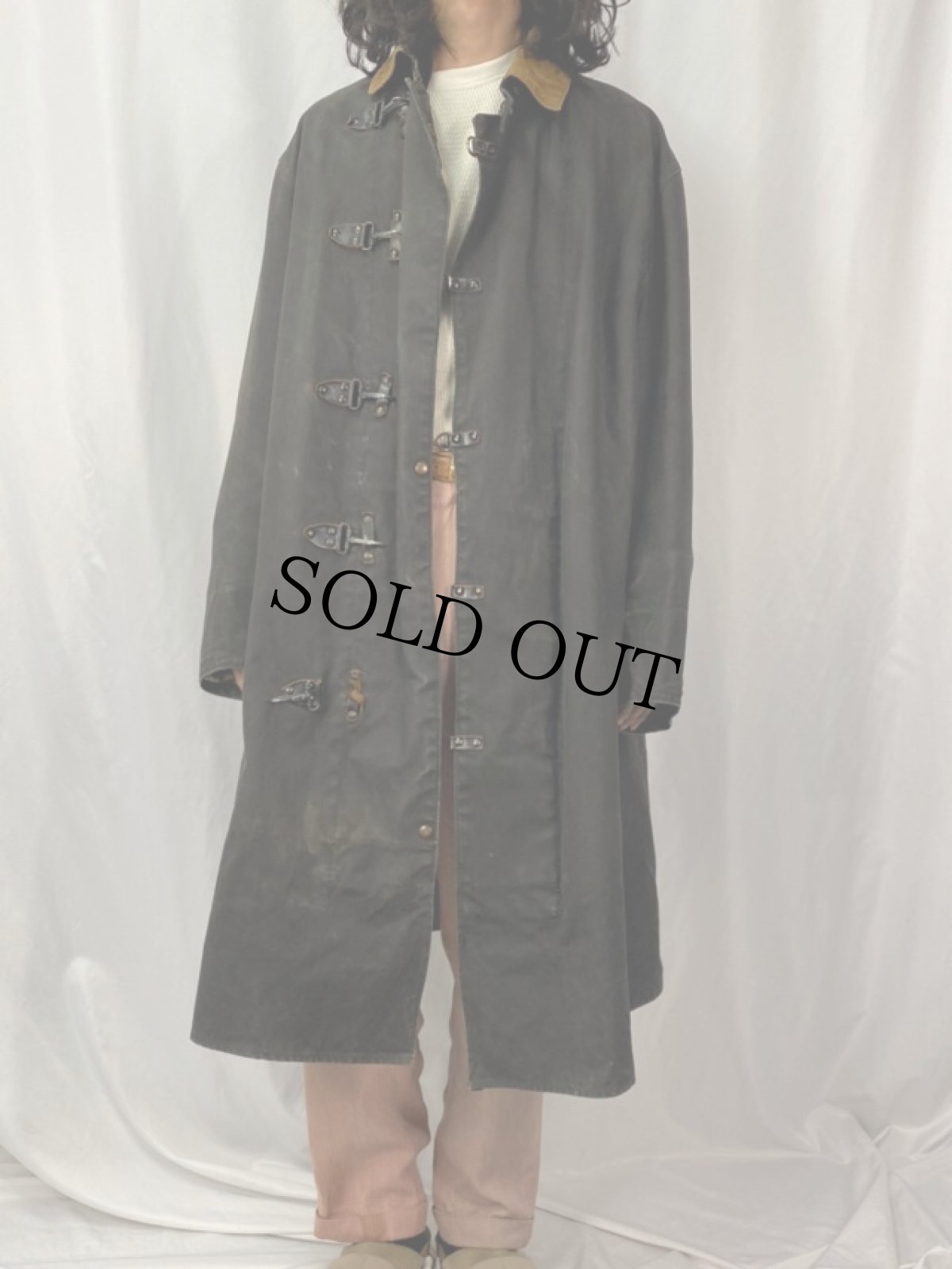 画像2: 40's C.H.PETCH & SONS LIMITED ダックファイヤーマンジャケット 44 (2)