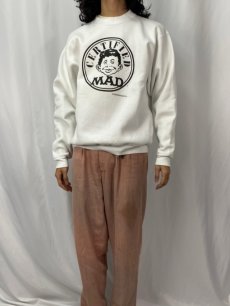 画像2: 90's MAD USA製 "ALFRED E.NEUMAN" キャラクタープリントスウェット L (2)