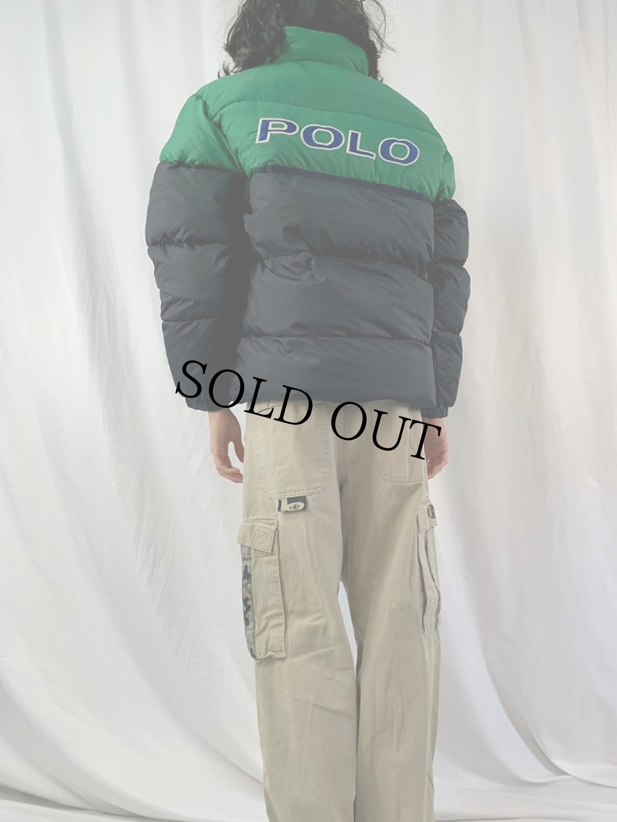 画像4: 90's POLO SPORT Ralph Lauren 切り替えデザイン ダウンジャケット L (4)
