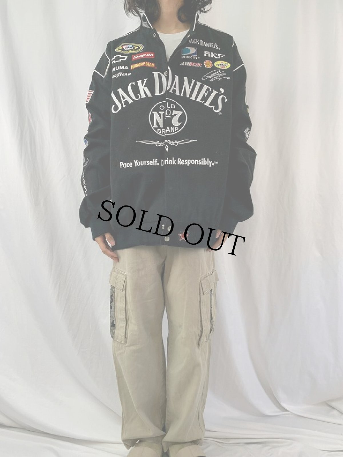 画像2: JH DESIGN "JACK DANIEL'S" ワッペン×刺繍レーシングジャケット 3XL (2)