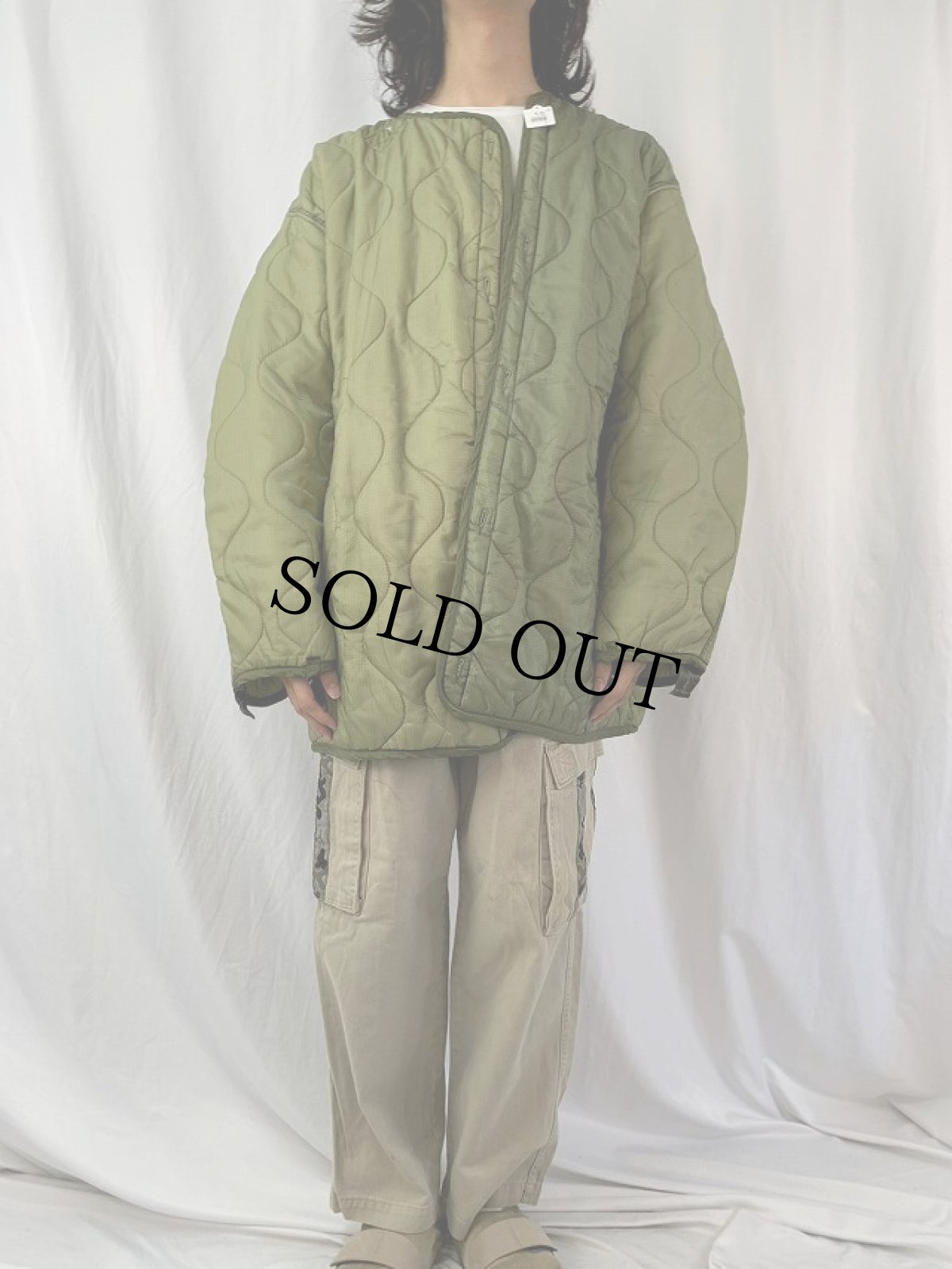 画像2: 80's U.S.ARMY キルティングライナージャケット LARGE (2)