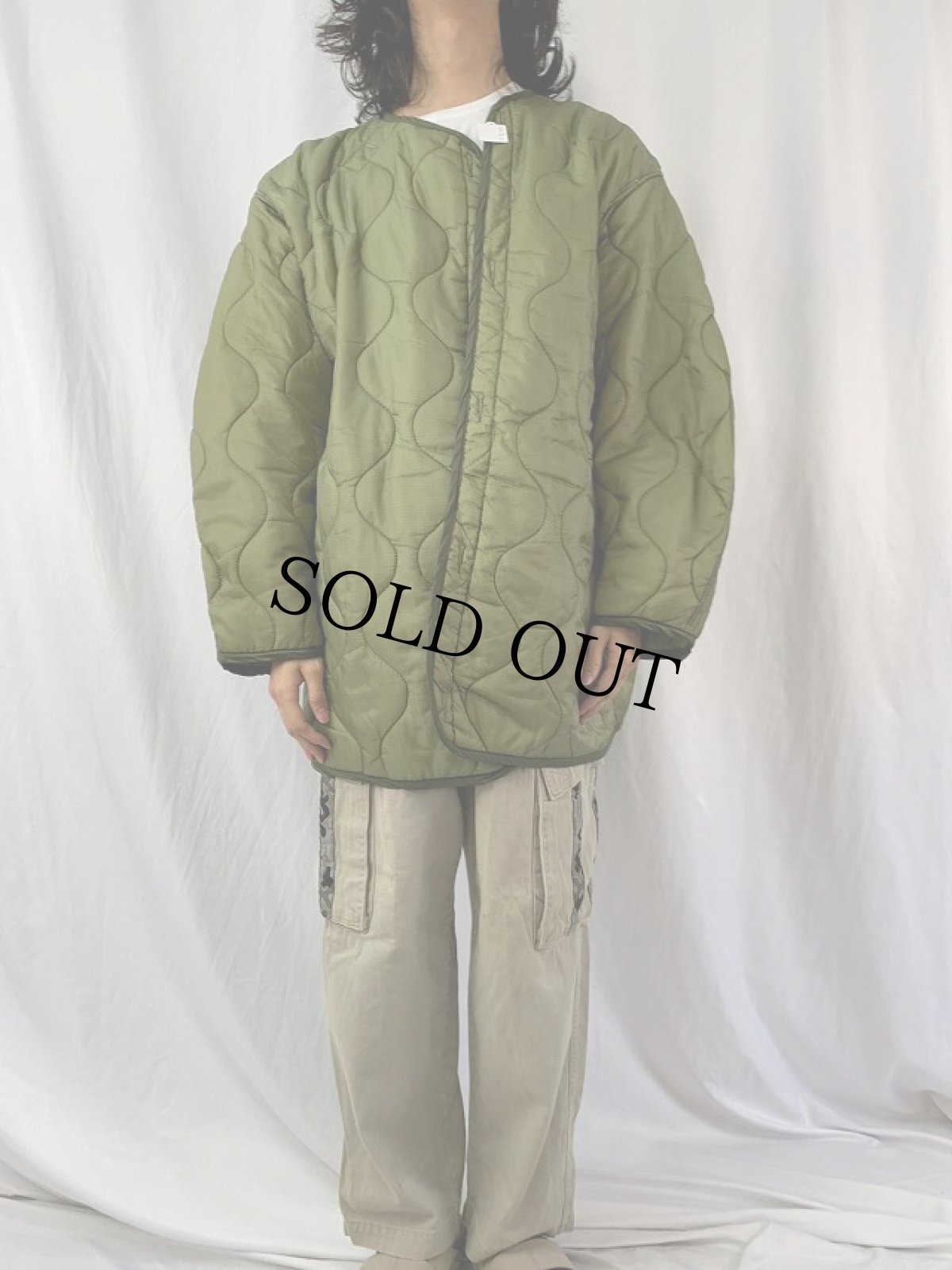 画像2: 80's U.S.ARMY キルティングライナージャケット LARGE (2)