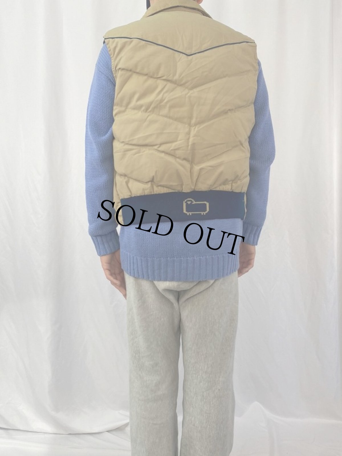 画像4: 70's Woolrich USA製 コットンポリ ダウンベスト M (4)