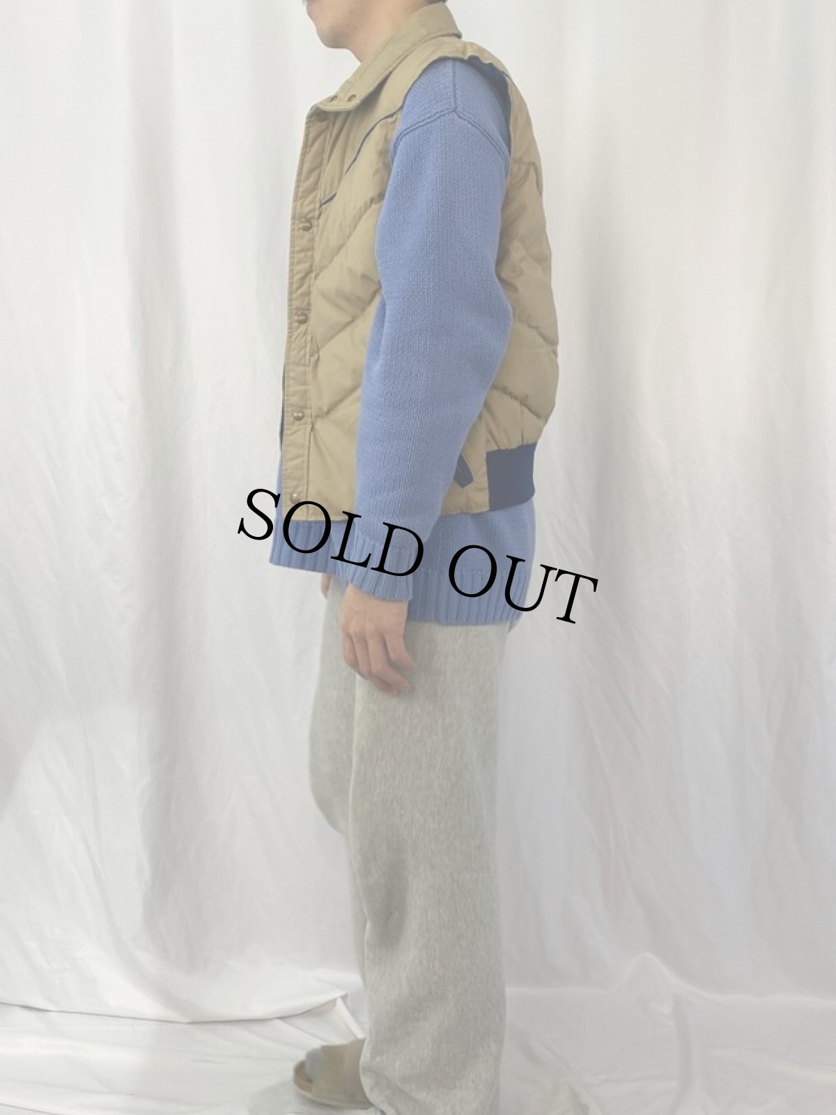 画像3: 70's Woolrich USA製 コットンポリ ダウンベスト M (3)