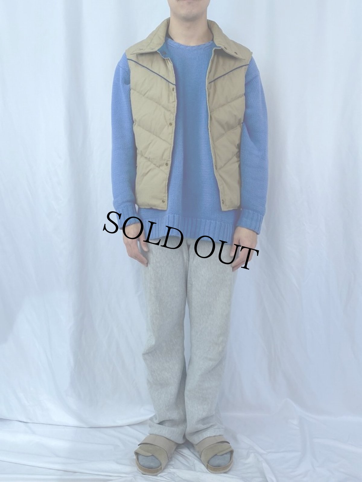 画像2: 70's Woolrich USA製 コットンポリ ダウンベスト M (2)