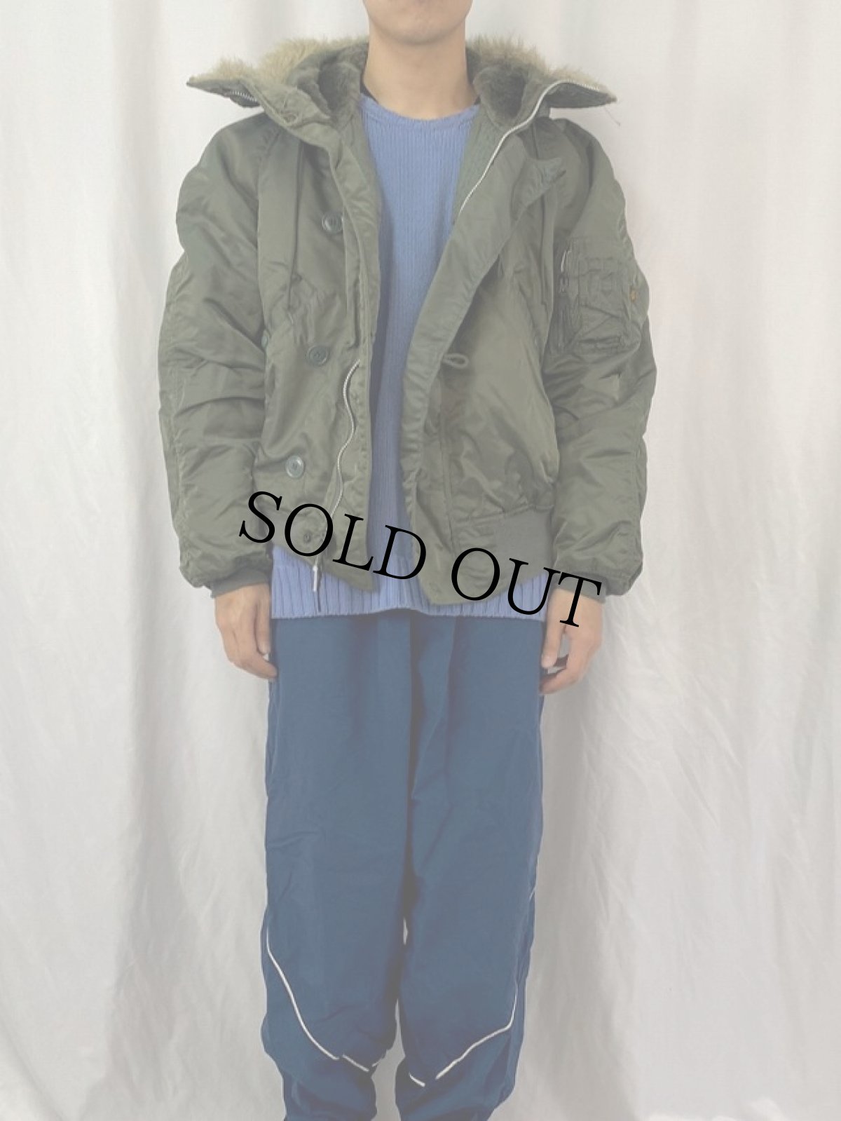 画像2: 民間品 ALPHA INDUSTRIES,INC. N-2B フライトジャケット LARGE (2)