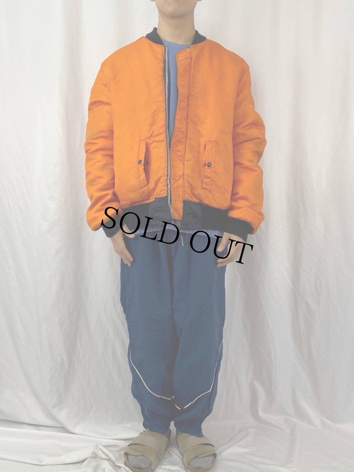 画像6: 民間用 90's U.S.AIR FORCE SPIEWAK "MA-1 E-TYPE" フライトジャケット NAVY SIZE48 (6)