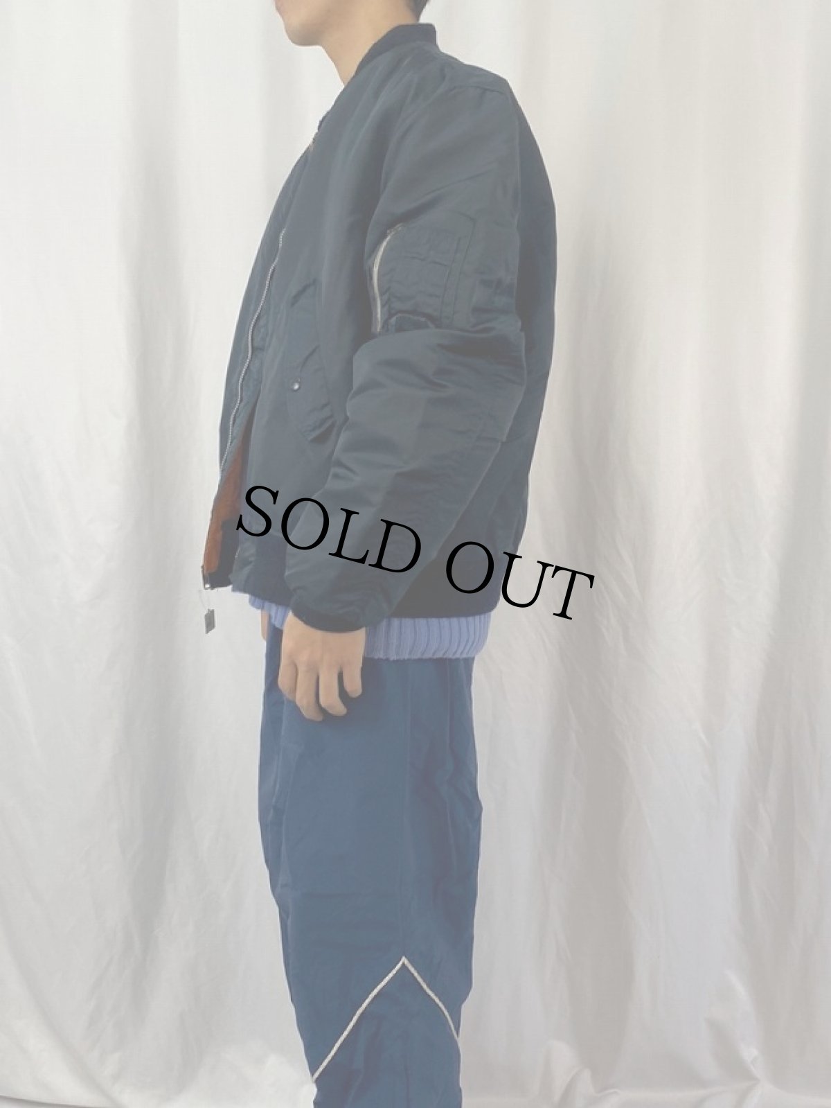 画像4: 民間用 90's U.S.AIR FORCE SPIEWAK "MA-1 E-TYPE" フライトジャケット NAVY SIZE48 (4)