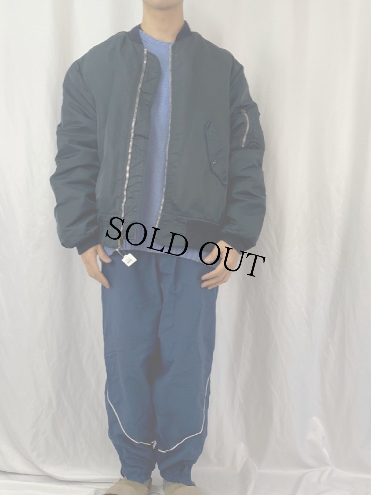 画像3: 民間用 90's U.S.AIR FORCE SPIEWAK "MA-1 E-TYPE" フライトジャケット NAVY SIZE48 (3)