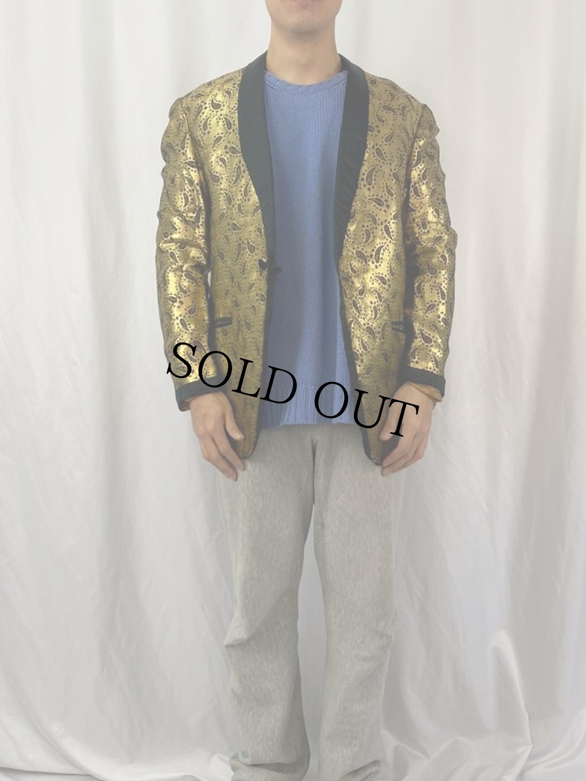 画像2: 60's ペイズリー柄 テーラードジャケット (2)