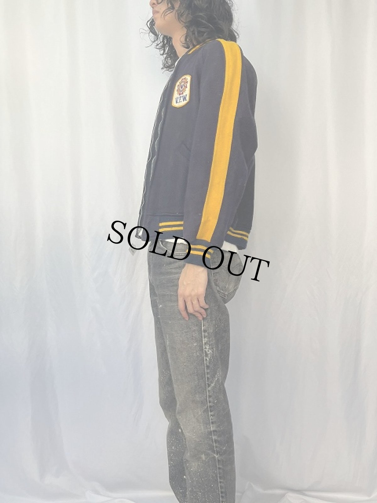 画像3: 60's "V.F.W" ワッペン付き ウールスタジャン M (3)