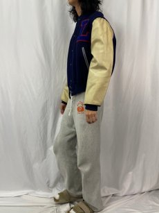 画像3: 60〜70's Champion USA製 ランタグ ワッペン付き ウール×レザースタジャン L (3)
