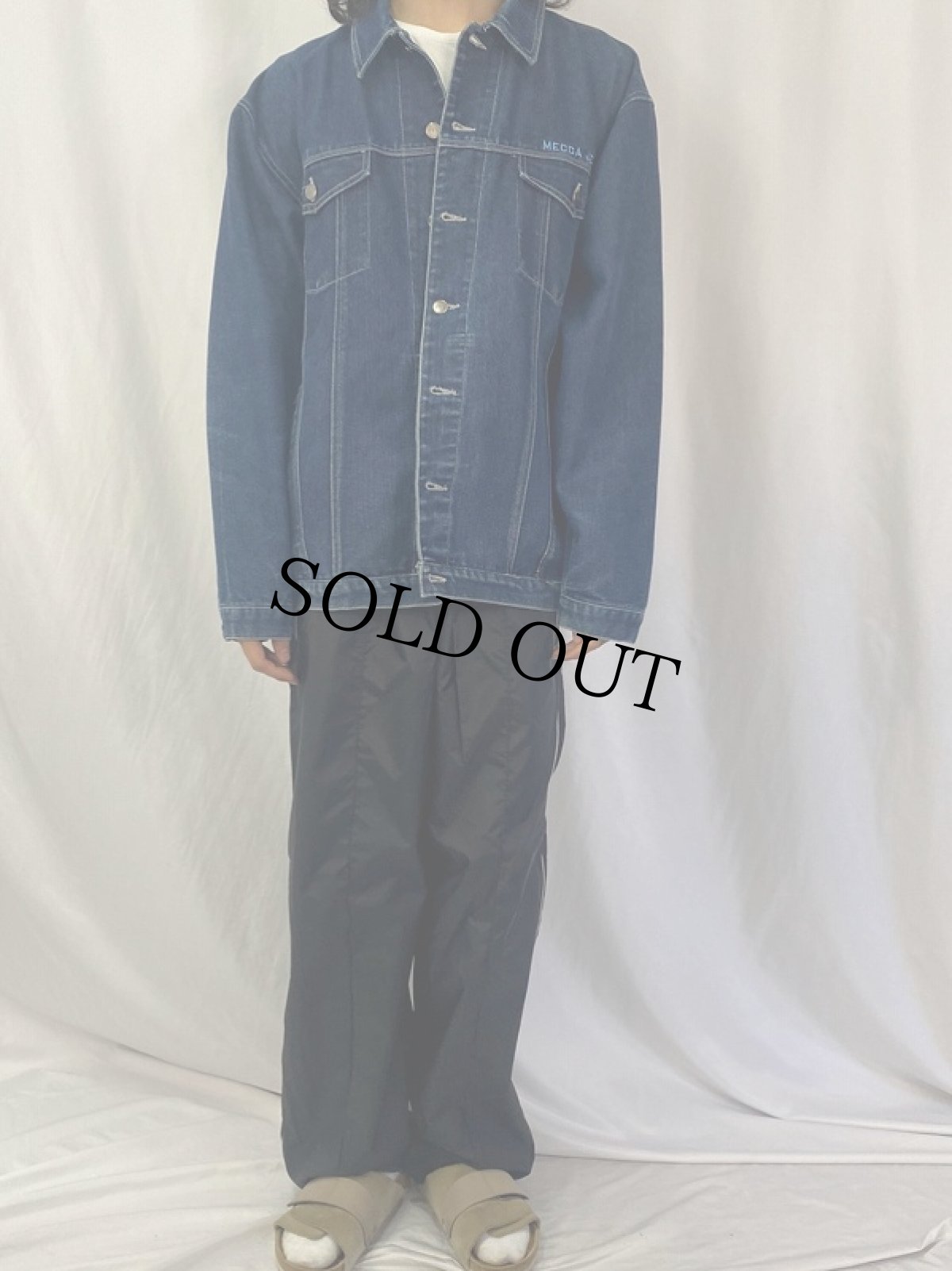 画像2: Mecca Jeans 刺繍入り デニムジャケット XL (2)